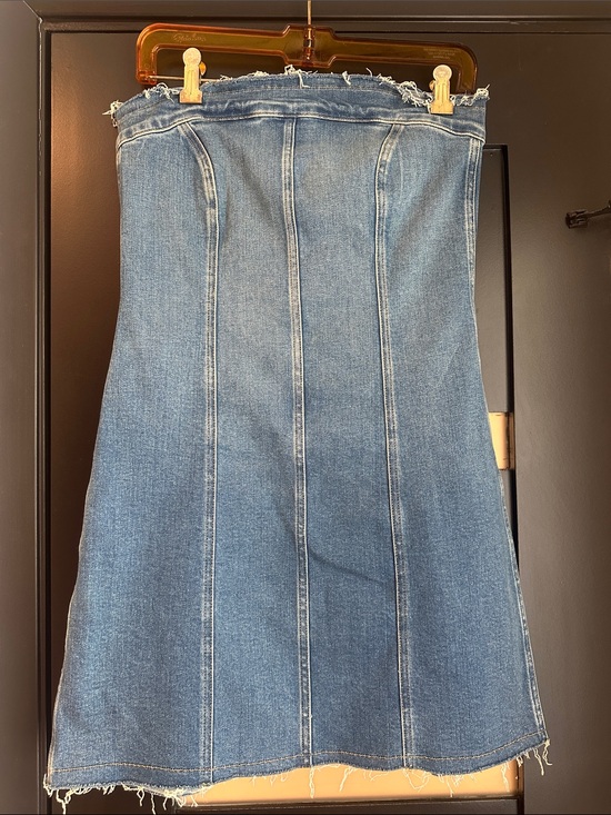 Good American Dresses & Skirts - Good American Strapless Denim Tube Dress in Light Blue